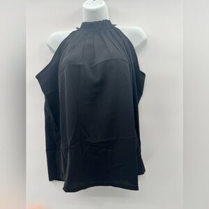 My Color Blue Elegant Black Halter Top Size M NWT